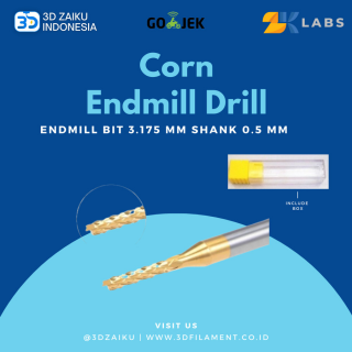 ZKLabs Mata Spindle CNC End Mill Drill Bit 3,175 mm shank 0,5 mm